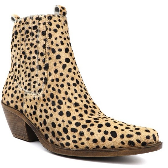 Genuine Leather Handmade Chelsea Boots by Old Cutler in Spotted Cheetah Hair - Picture 3 of 3